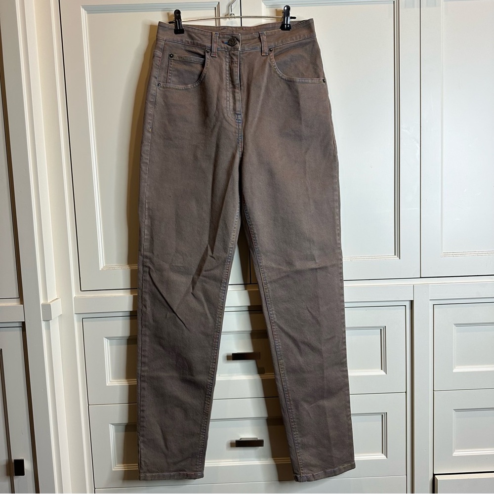 MISSONI Brown Jeans Rainbow Stitching NWT
